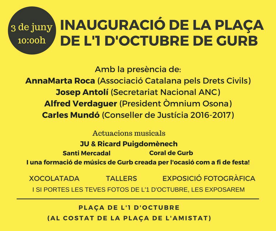 Gurb - Inauguració de la plaça de l'1 d'octubre