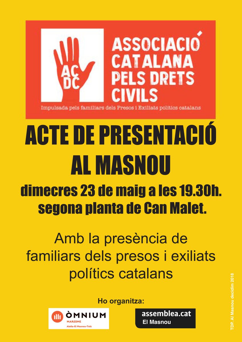 Masnou - Acte de presentació de l'Associació catalana pels Drets Civils