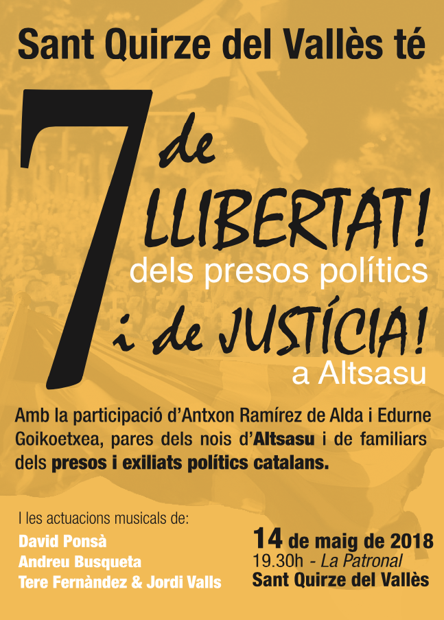 Sant Quirze del Vallès té 7 de Llibertat dels presos polítics i de justícia a Altsasu