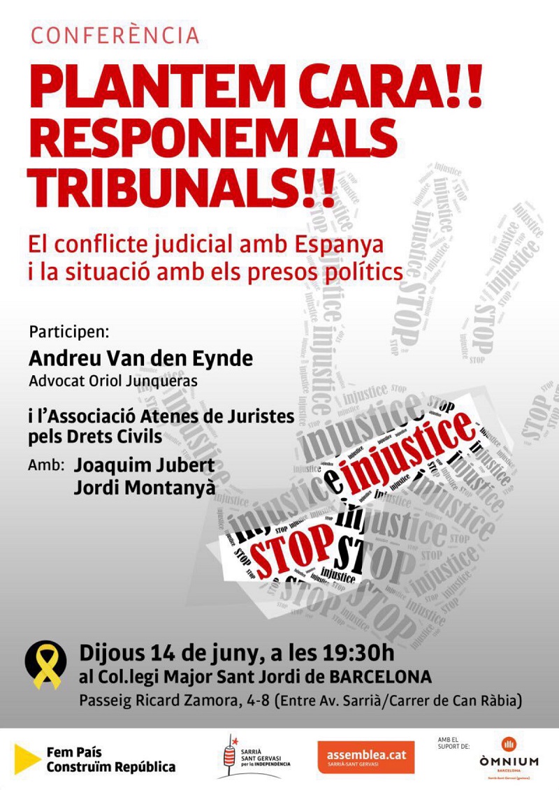 Barcelona - Conferència "Plantem cara! Responem als tribunals!"