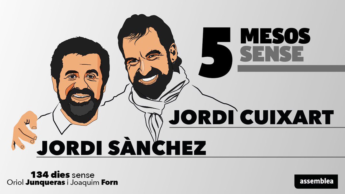 Concentració pels 5 mesos de presó de Jordi Sànchez i Jordi Cuixart