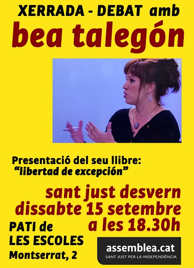 Xerrada/Debat i presentació de llibre amb Bea Talegón