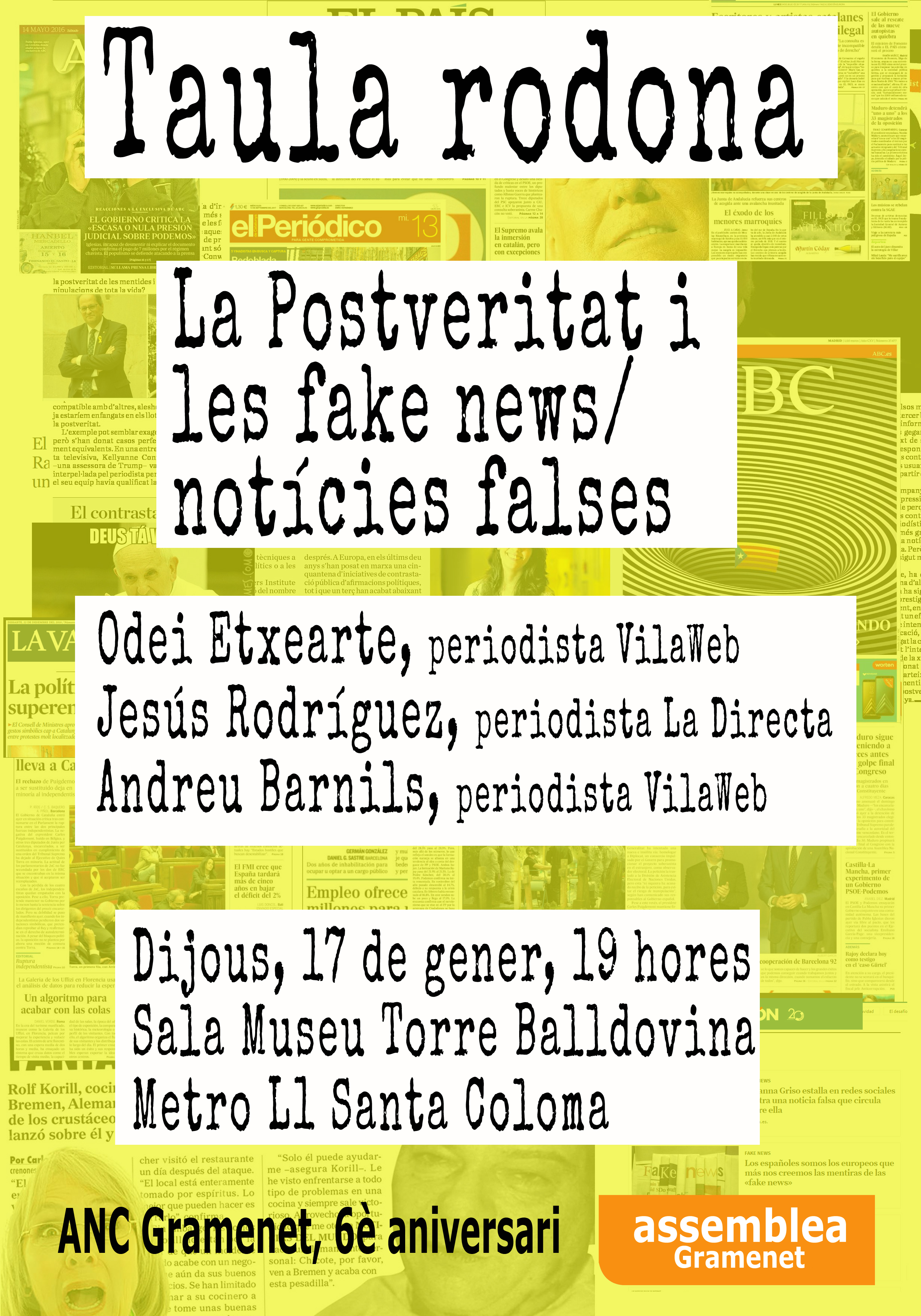 Taula Rodona sobre la Postveritat i els Fake News/Notícies Falses
