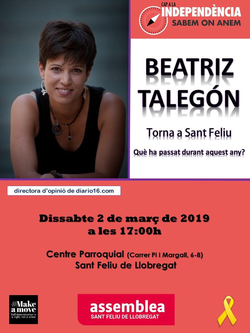 Beatriz Talegón torna a Sant Feliu. Què ha passat durant aquest any?