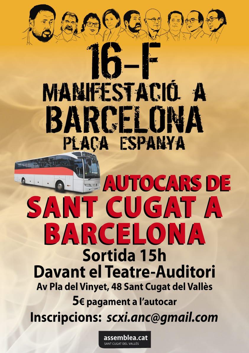 16-F Manifestació a Barcelona. Autocars des de Sant Cugat