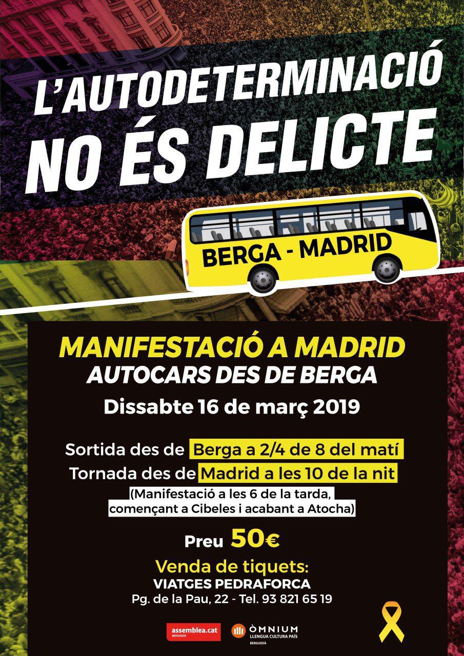 Manifestació a Madrid: autocars des de Berga