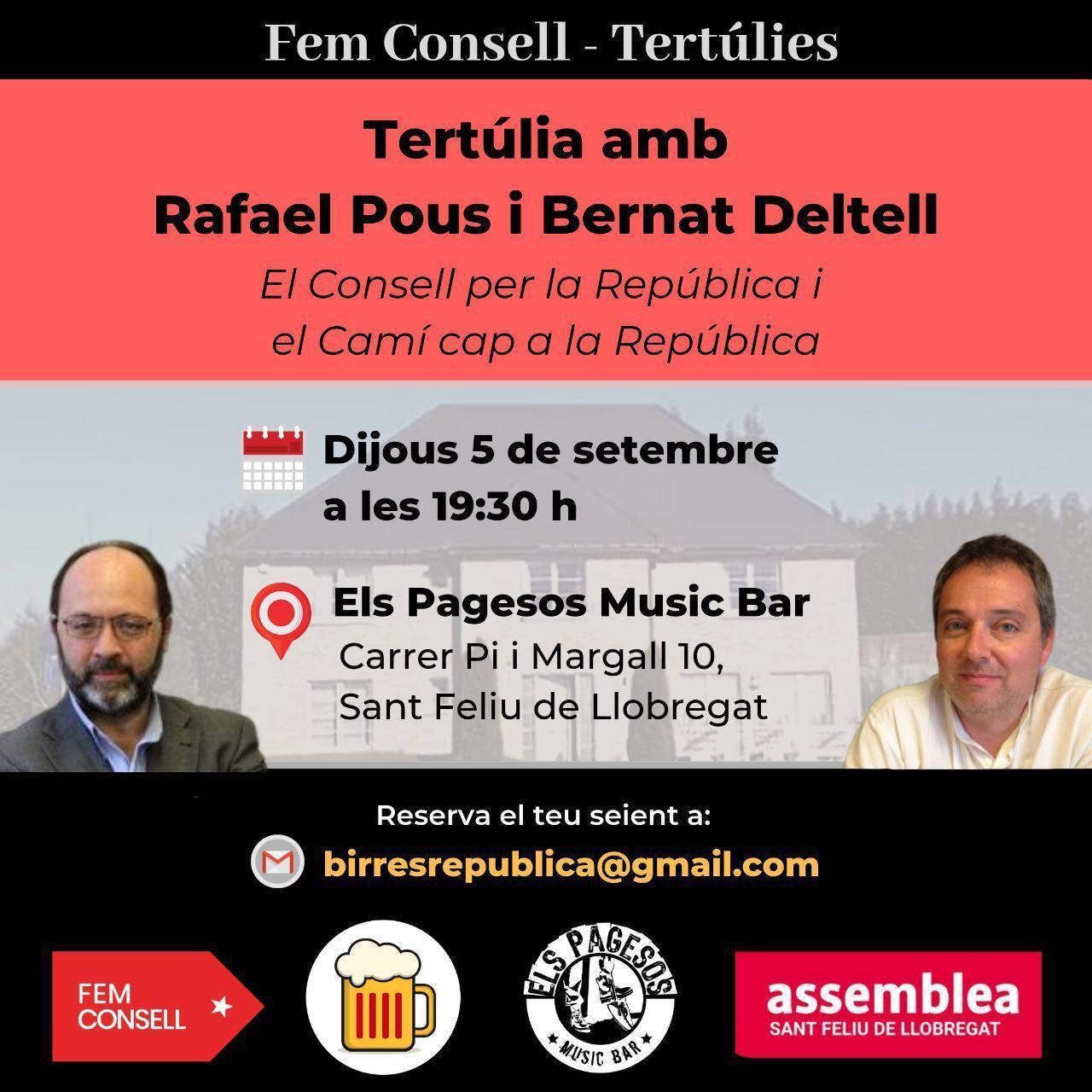 Tertúlia "Fem Consell" amb Rafel Pous i Bernat Deltell