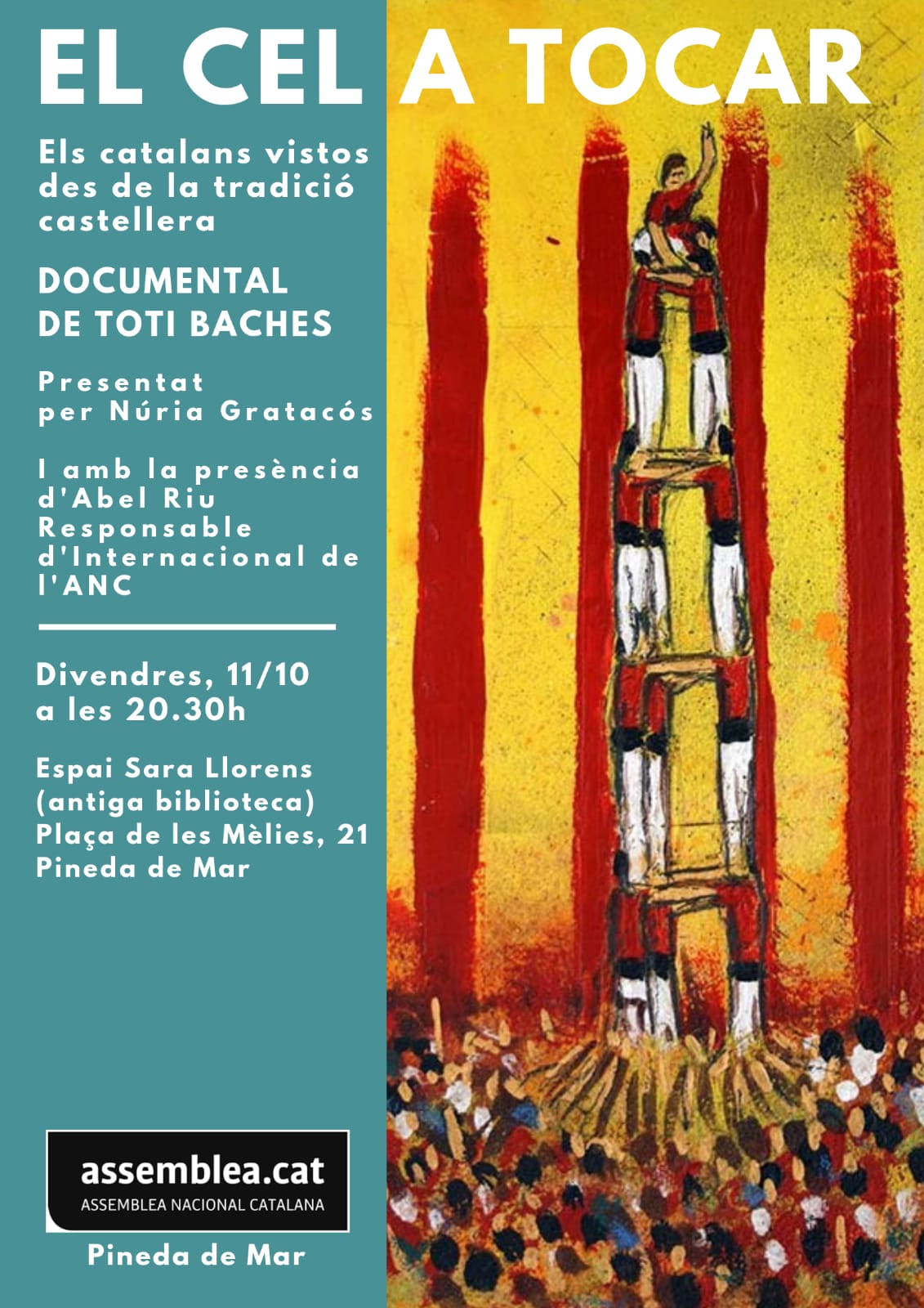 Projecció del documental El cel a tocar: els catalans vistos des de la tradició castellera