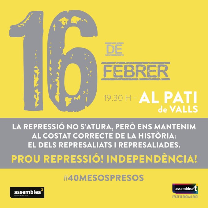#40MESOSPRESOS. Prou repressió. Llibertat Pablo Hasel