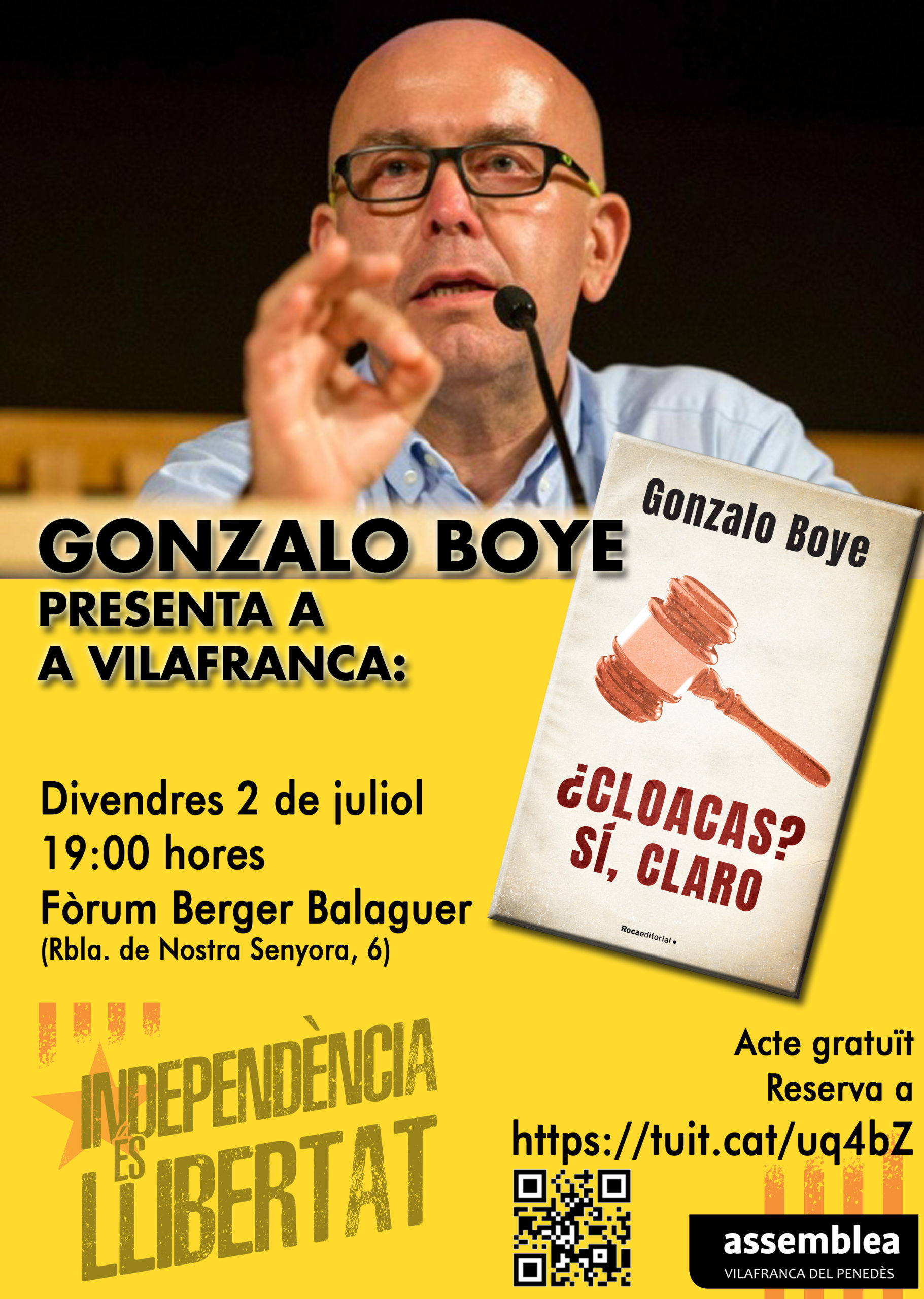 Gonzalo Boye a Vilafranca: ¿Cloacas? Sí, claro