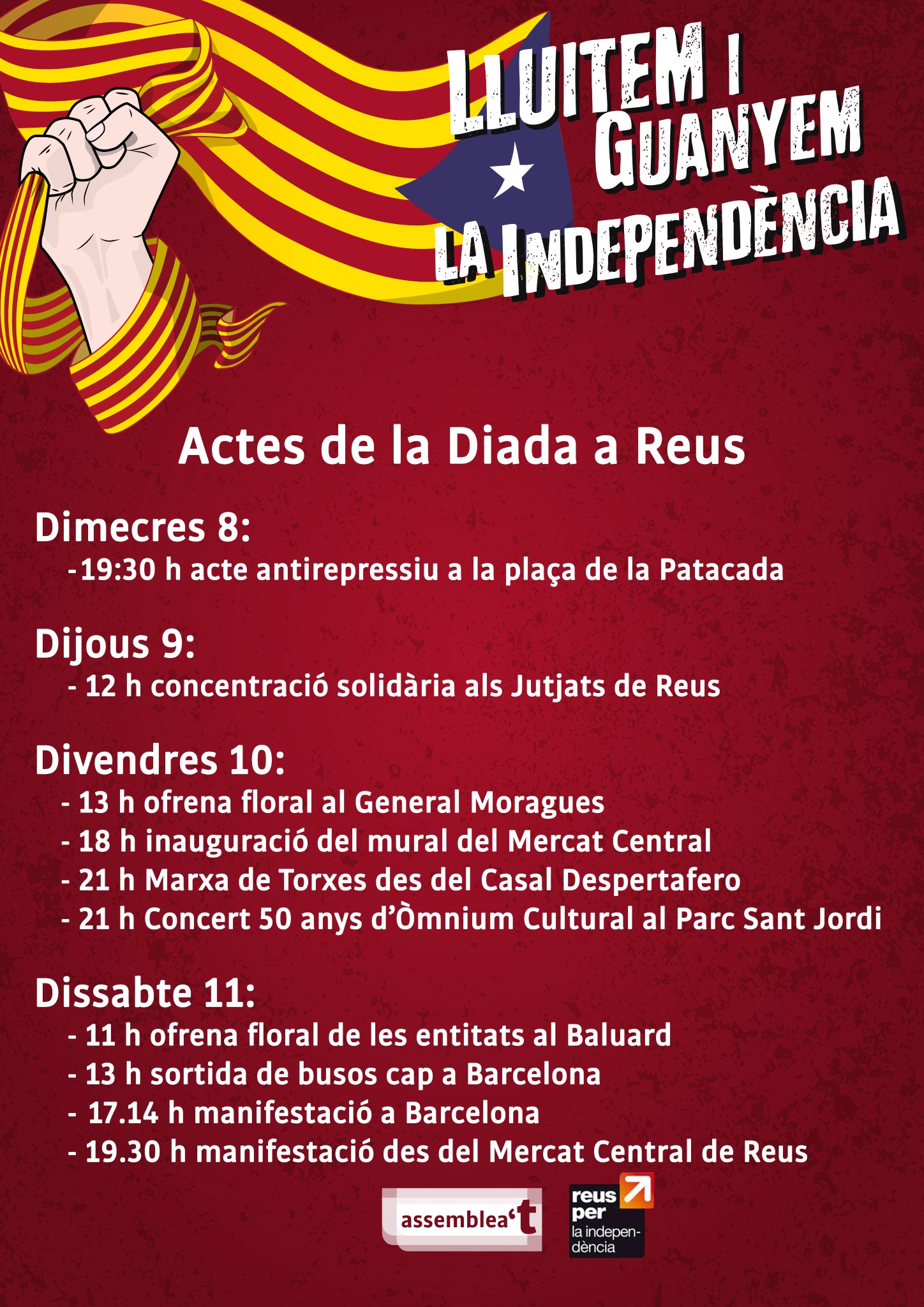Actes de la Diada a Reus - 10 de setembre
