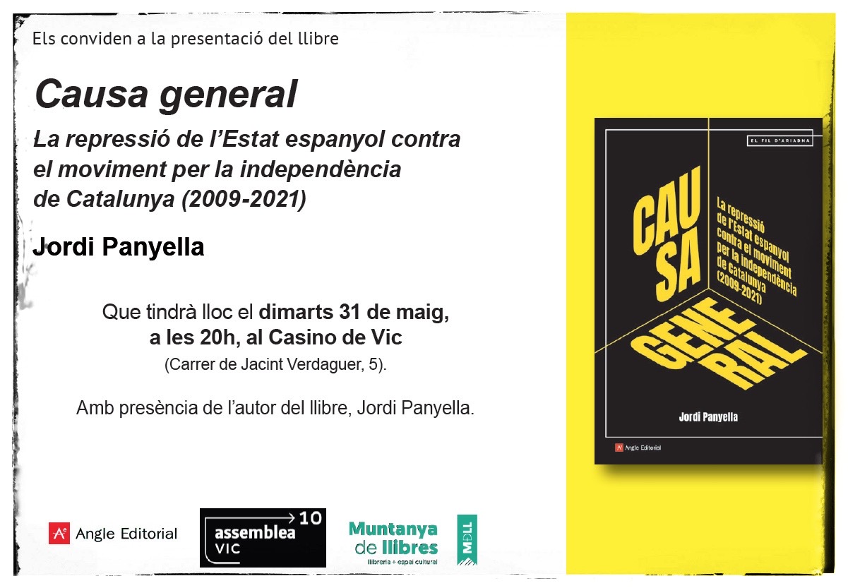 Presentació del llibre 'Causa general' de Jordi Panyella