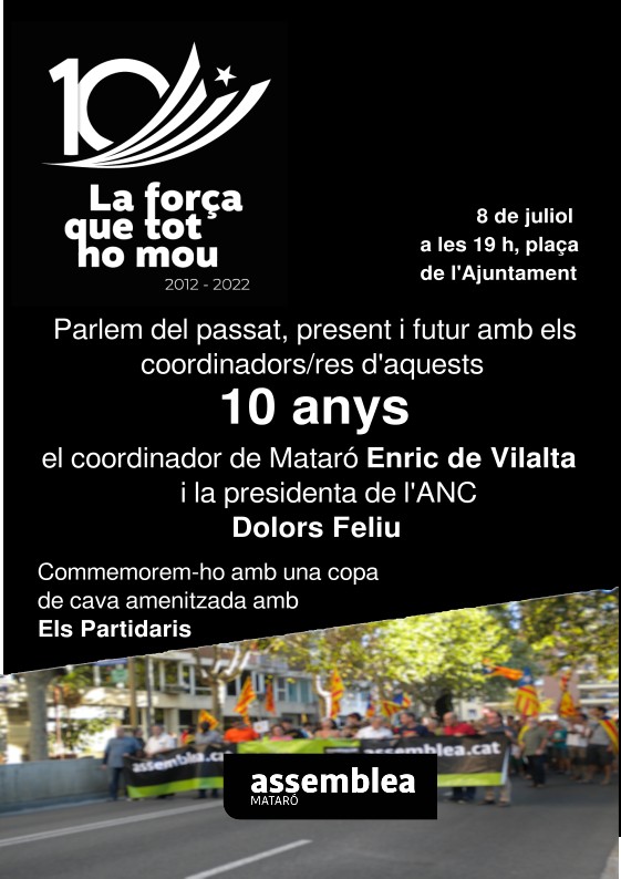 10 anys d'Assemblea a Mataró amb la presidenta Dolors Feliu