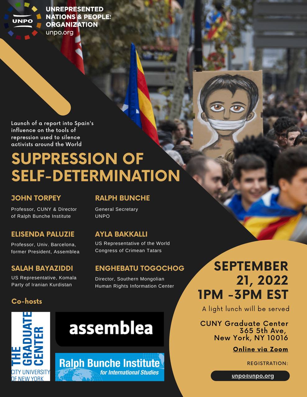 L'Assemblea a l'UNPO: Suppression of Self-determination