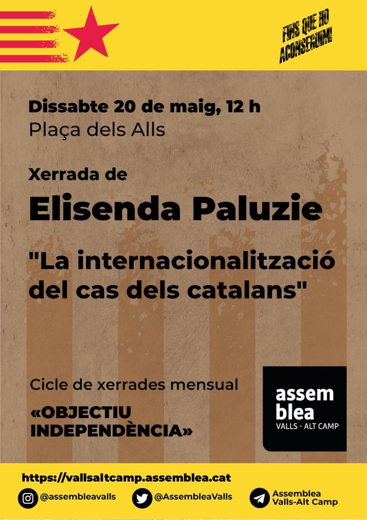 Xerrada d'Elisenda Paluzie: La internacionalització del cas dels catalans.