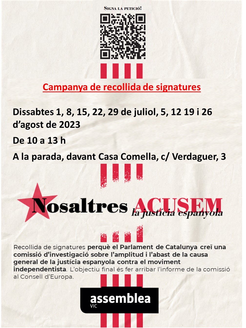 Campanya de recollida de signatures "Nosaltres Acusem"