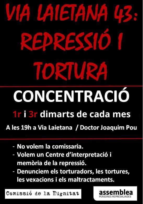 "Via Laietana 43: Repressió i Tortura" | Concentració