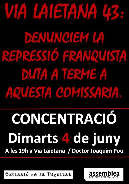 "Via Laietana 43: Repressió i Tortura" | Concentració