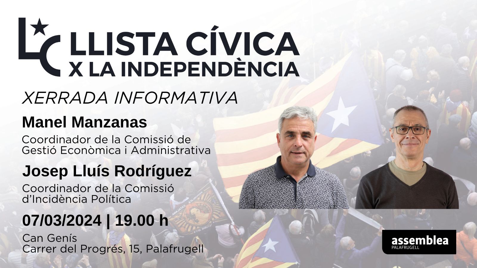 Palafrugell | Xerrada informativa sobre la Llista Cívica per la Independència