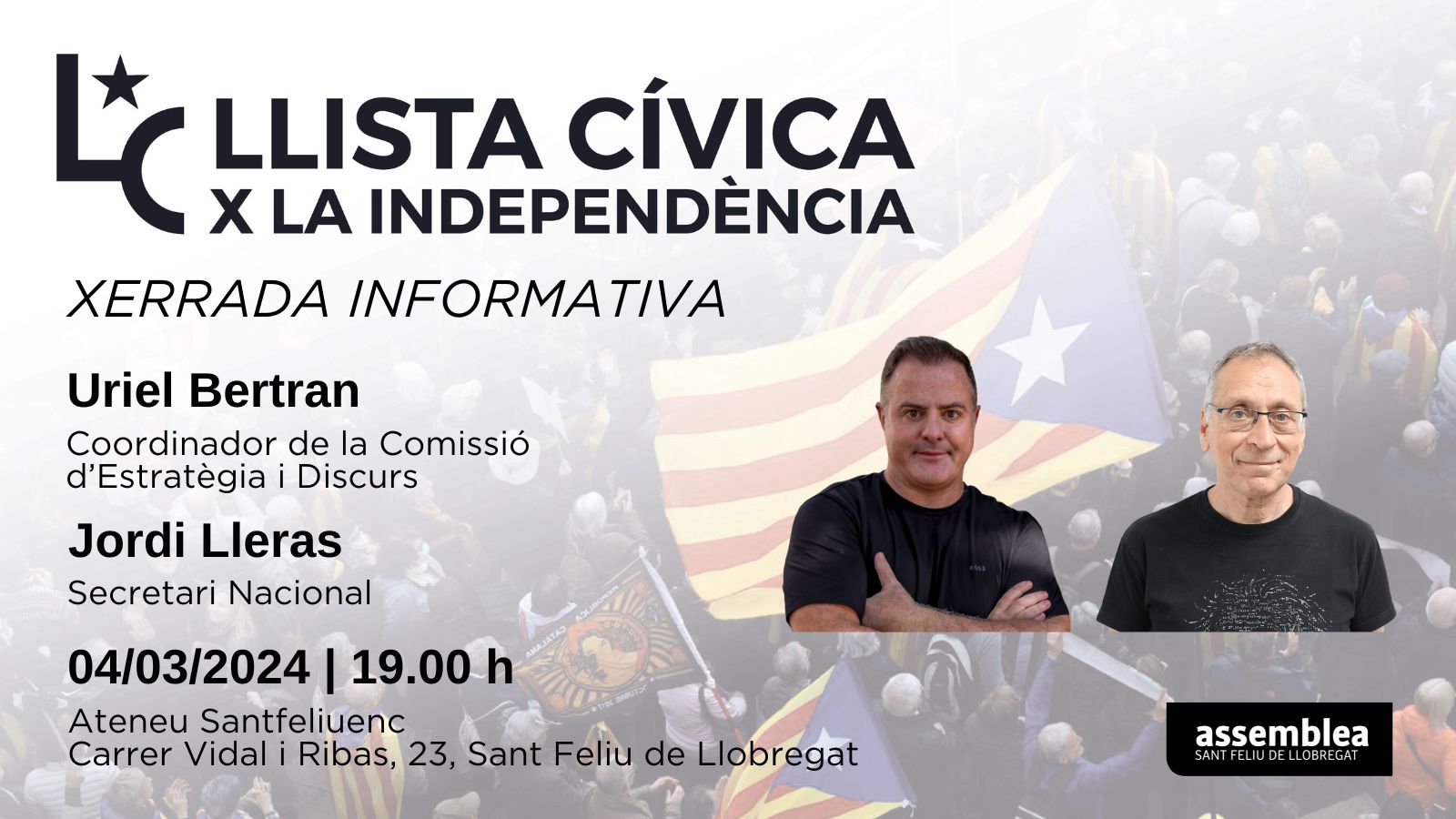Sant Feliu de Llobregat | Xerrada Informativa sobre la Llista Cívica per la Independència