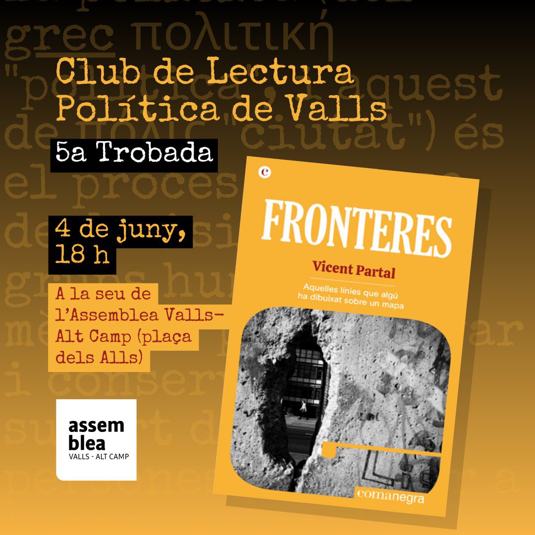 Club de Lectura Política | "Fronteres", de Vicent Partal